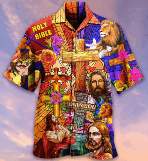 Jesus Lion & Flowers Christian Hawaiian Aloha Shirt - Unique and Vibrant Design