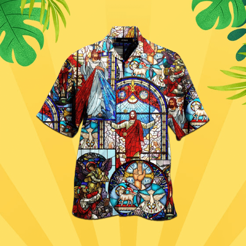 Jesus Is My King Hawaiian Aloha Shirt #H – Unisex Patterned Design Jesus Is My King Hawaiian Aloha Shirt #H – Unisex Patterned Design