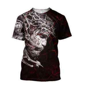 Christian Jesus Crown Of Thorns Red T-shirt & Hoodie - Adult Sizes 1