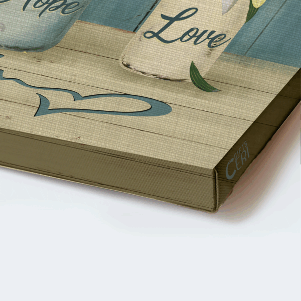 Christian Home Decor Gift – Jesus Landscape & White Lily Blue Butterfly Poster – Faith Hope Love