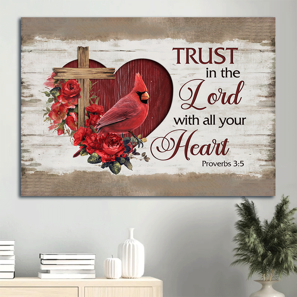 Trust in the Lord Jesus Landscape Poster – Christian Home Decor Gift with Red Heart Rose Garden Cardinal – Christian Wall Art Prints Trust in the Lord Jesus Landscape Poster – Christian Home Decor Gift with Red Heart Rose Garden Cardinal – Christian Wall Art Prints