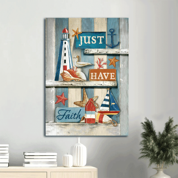 Christian Jesus Portrait Poster: Lighthouse Ocean Summer  Poster Home Decor Gift Decor Gift for Faithful – Christian Wall Art