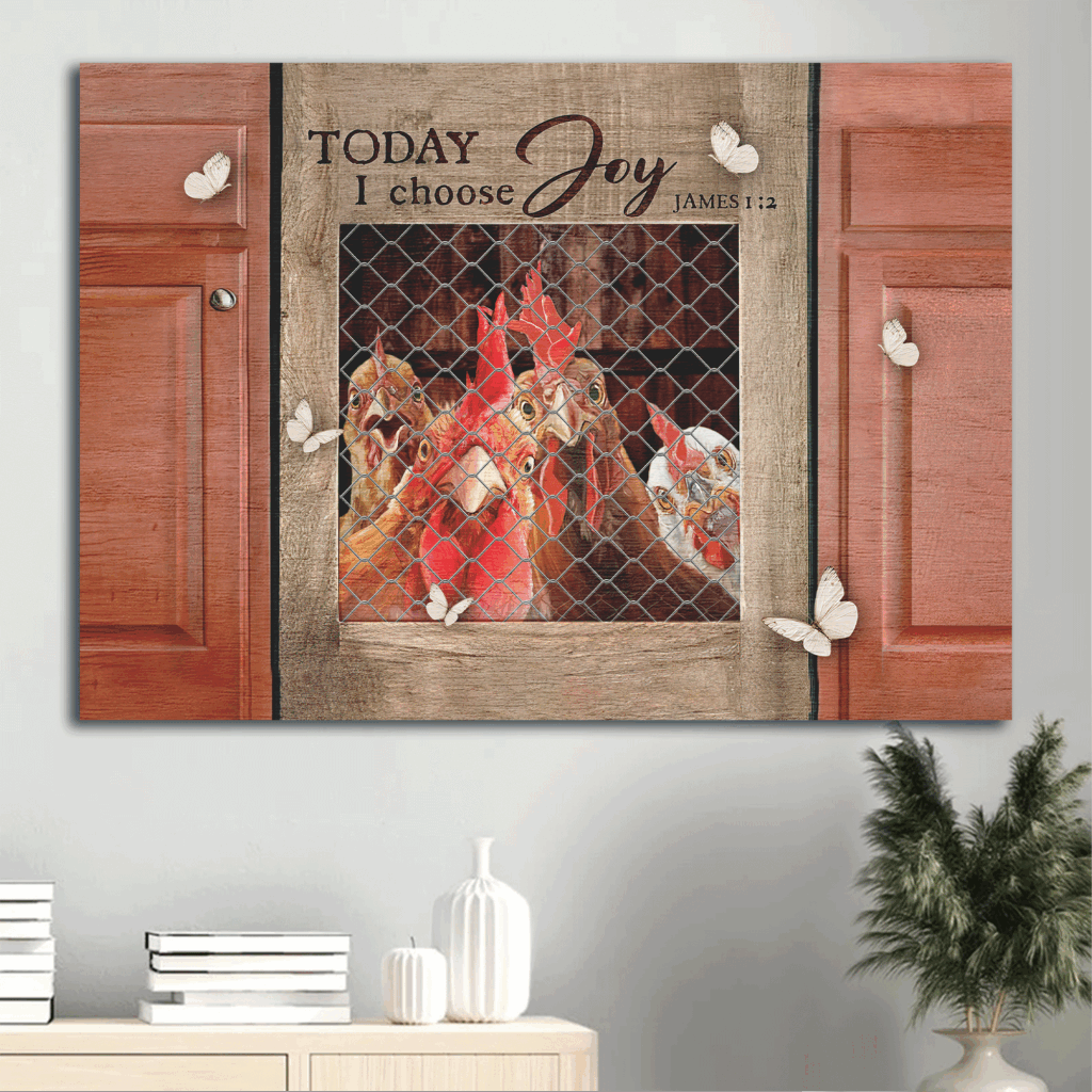 Jesus Landscape Rooster & Butterfly Poster Home Decor Gift for Christians – Today I Choose Joy – Unique Wall Art Jesus Landscape Rooster & Butterfly Poster Home Decor Gift for Christians – Today I Choose Joy – Unique Wall Art
