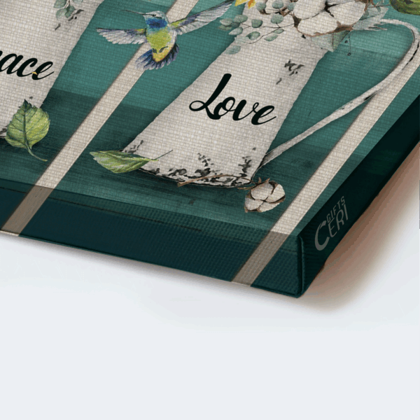 Christian Home Decor Gift Set – Jesus Landscape Sunflower Vase Hummingbird Poster – Live By Faith Grown In Grace – Perfect Gift for Christians