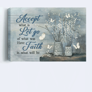 Christian Home Decor: Jesus Landscape Poster with White Butterfly and Vintage Flower Painting - Faithful Gift for Christians 3