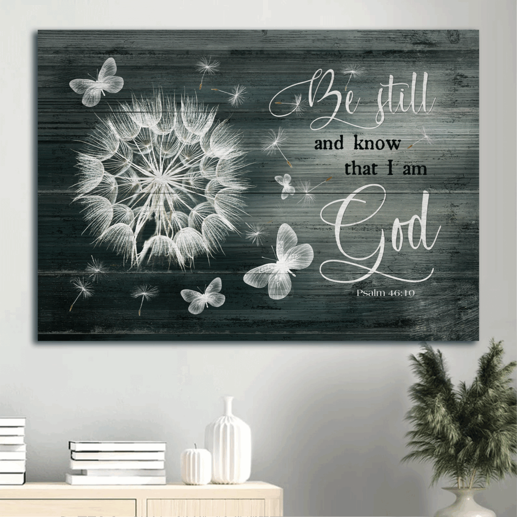 Christian Home Decor Gift – Jesus Dandelion Butterfly Landscape Poster – Be Still and Know God – Lovely Wall Art Christian Home Decor Gift – Jesus Dandelion Butterfly Landscape Poster – Be Still and Know God – Lovely Wall Art
