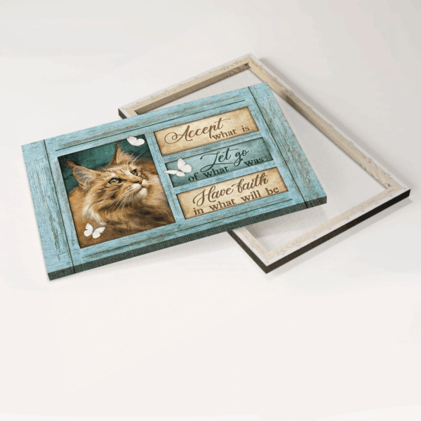Christian Home Decor Gift: Jesus Landscape & Maine Coon Cat Poster with Butterfly Drawing – Have Faith in What Will Be