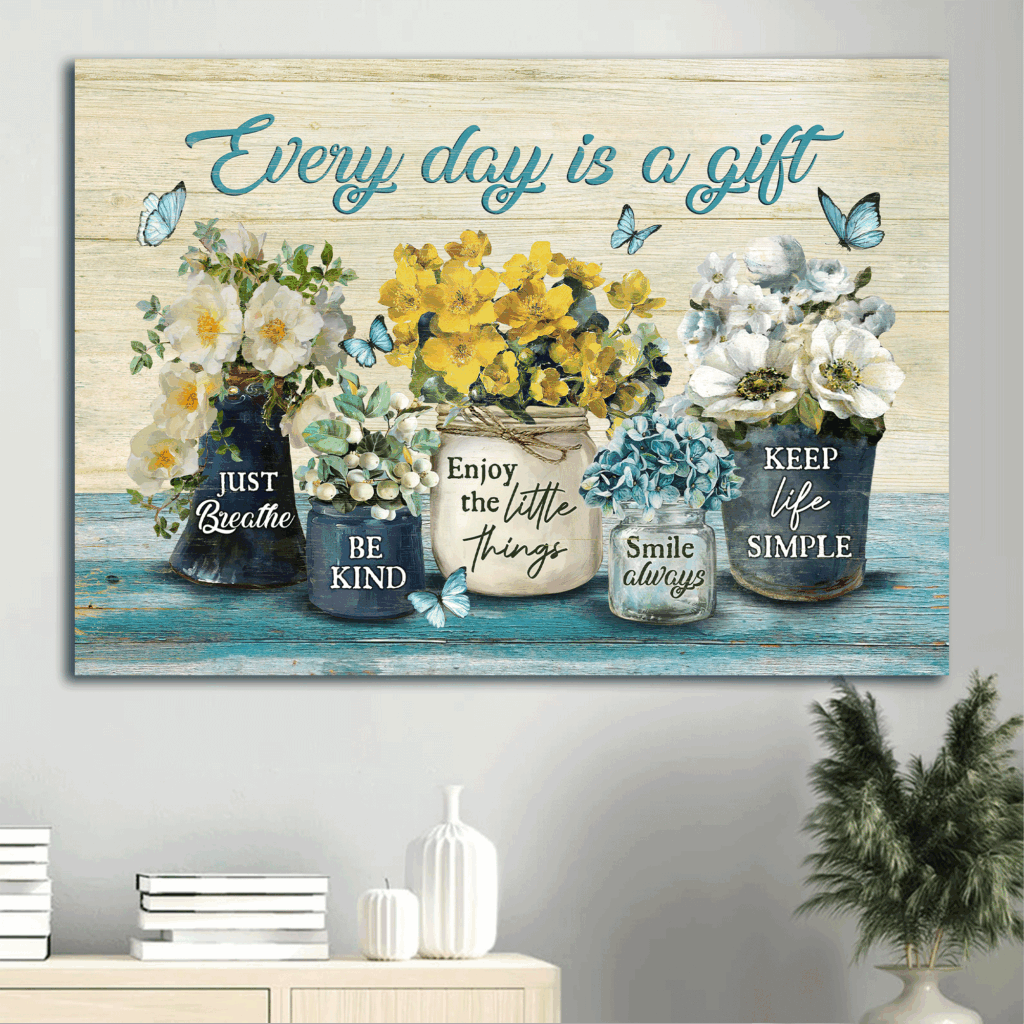 Vintage Jesus Landscape and Flower Painting Poster – Christian Home Decor Gift – Every Day Is A Gift Poster Vintage Jesus Landscape and Flower Painting Poster – Christian Home Decor Gift – Every Day Is A Gift Poster