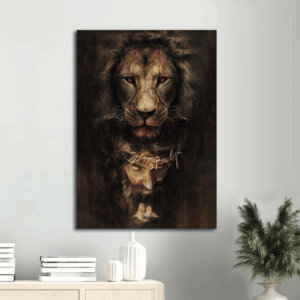 Jesus Portrait Poster Home Decor Gift - Lion of Judah Painting Christian Wall Art