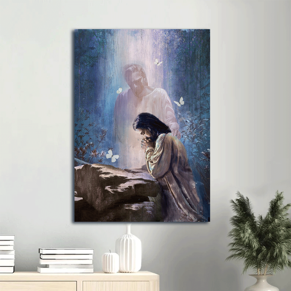 Christian Home Decor Gift: Jesus Portrait Poster with Forest Painting and Praying with God – Christian Wall Art Prints Christian Home Decor Gift: Jesus Portrait Poster with Forest Painting and Praying with God – Christian Wall Art Prints