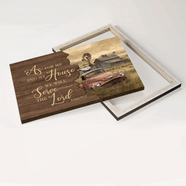 Vintage Jesus and Farm Landscape Poster – Christian Home Decor Gift with Scripture