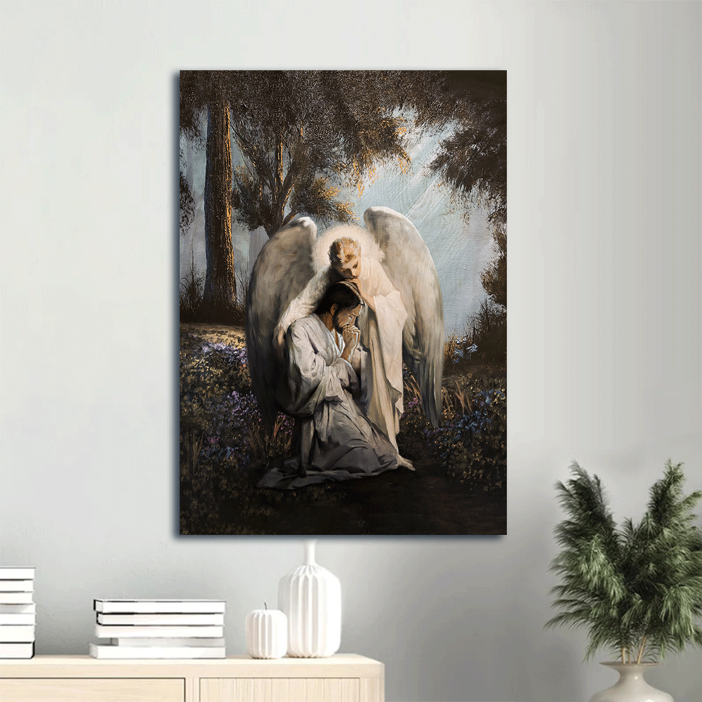 Jesus Portrait Poster Home Decor Gift – Christian Wall Art with Forest Landscape and Angel Painting – Gift for Christians Jesus Portrait Poster Home Decor Gift – Christian Wall Art with Forest Landscape and Angel Painting – Gift for Christians