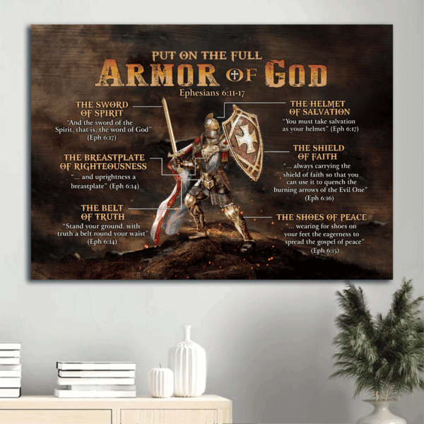 Jesus Landscape Warrior Of God Poster – Christian Home Decor Gift – Full Armor Of God Wall Art