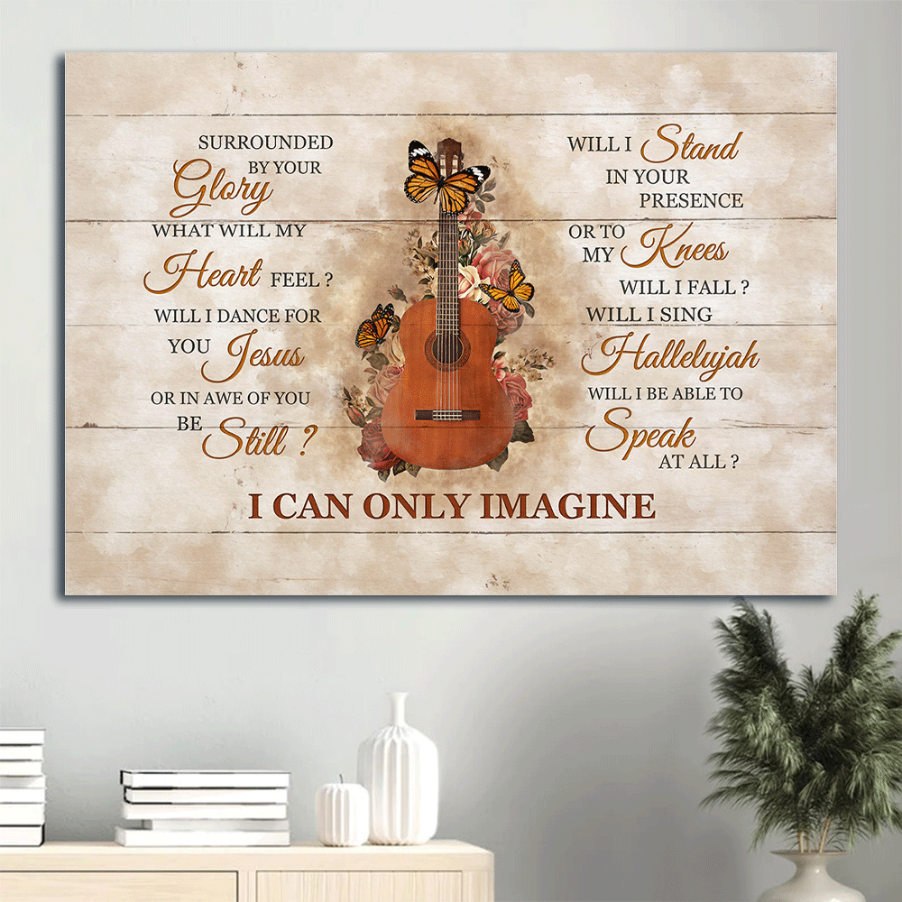 Christian Home Decor Gift: Jesus Landscape Poster with Guitar Rose Butterfly – I Can Only Imagine Wall Art Christian Home Decor Gift: Jesus Landscape Poster with Guitar Rose Butterfly – I Can Only Imagine Wall Art