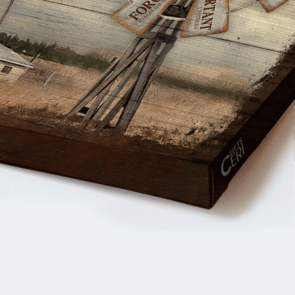 Jesus Landscape Poster – Windmill Farm Rustic Barn Home Decor Gift for Christian – God Says You Are