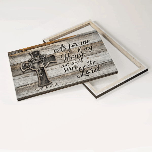 Jesus Landscape Poster: Bible Verse Cross Christian Gift – Serve the Lord Home Decor