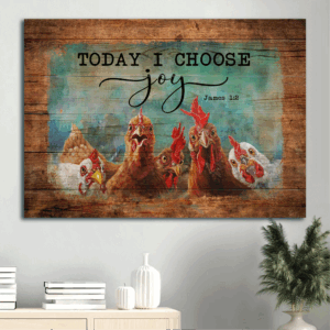 Jesus & Farm Landscape Poster - Funny Chicken & Christian Gift - Choose Joy Home Decor