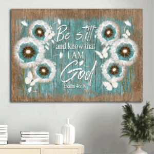 Christian Home Decor Gift: Jesus Landscape Poster with Dandelion and Butterflies  Poster Home Decor Gift