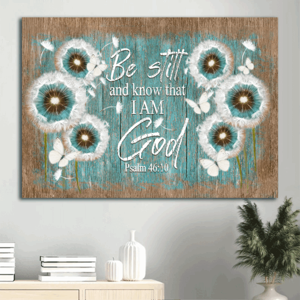 Christian Home Decor Gift: Jesus Landscape Poster with Dandelion and Butterflies  Poster Home Decor Gift