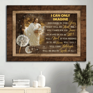 Jesus Landscape Poster: Dandelion Painting Walking with Jesus Lamb of Jesus - Christian Home Decor Gift