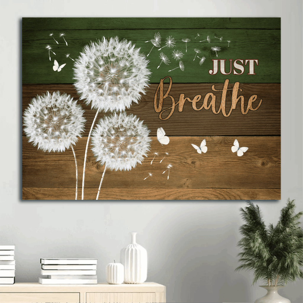 Jesus Landscape Poster Home Decor Gift – Dandelion Painting on Wooden Background with White Butterfly Poster Home Decor Gift – Christian Gift – Just Breathe Jesus Landscape Poster Home Decor Gift – Dandelion Painting on Wooden Background with White Butterfly Poster Home Decor Gift – Christian Gift – Just Breathe