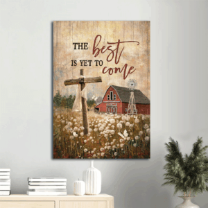 Jesus Portrait Poster Home Decor Gift - Dandelion Field Wooden Cross Red Barn  Poster Home Decor Gift - Christian Gift