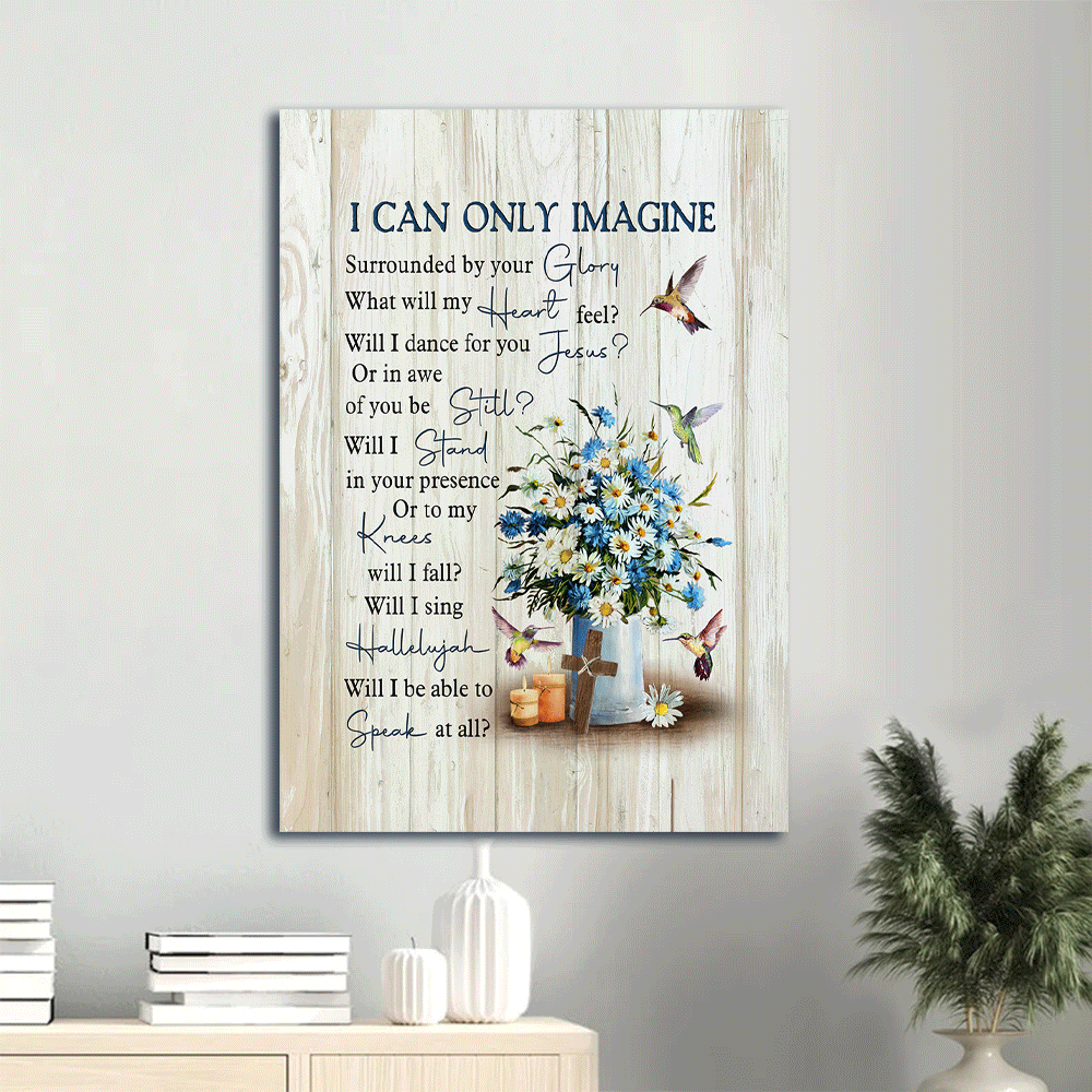 Jesus Portrait Poster Home Decor – Daisy Flower & Hummingbird Painting – Wooden Cross Poster Home Decor Gift Gift for Christian – I Can Only Imagine Jesus Portrait Poster Home Decor – Daisy Flower & Hummingbird Painting – Wooden Cross Poster Home Decor Gift Gift for Christian – I Can Only Imagine