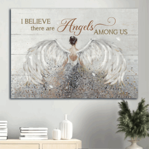 Jesus Landscape Poster Home Decor Gift - Angel Wings  Poster Home Decor Gift for Christian - Beautiful Girl Painting - Angels Among Us