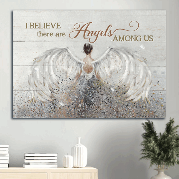 Jesus Landscape Poster Home Decor Gift – Angel Wings  Poster Home Decor Gift for Christian – Beautiful Girl Painting – Angels Among Us