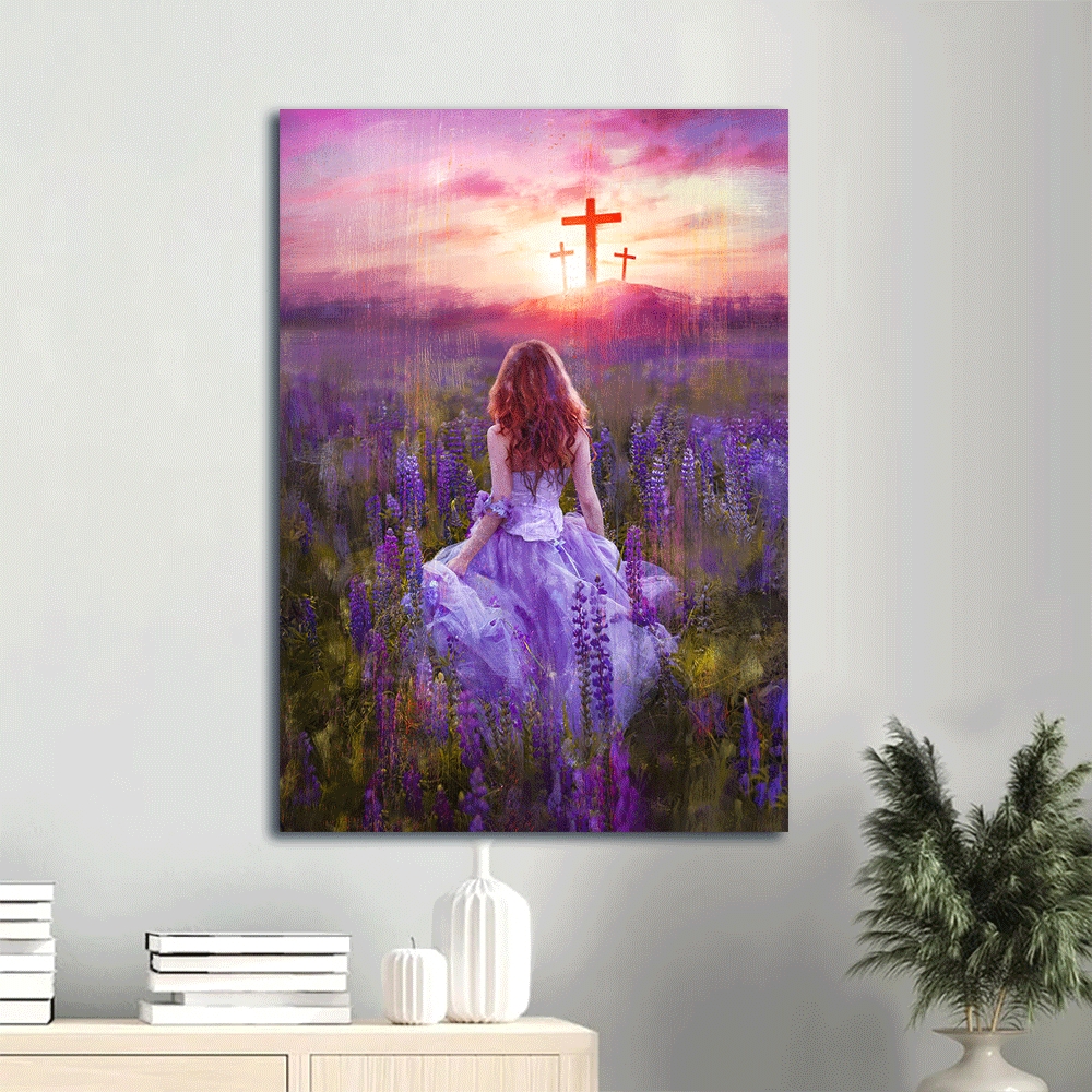 Jesus Portrait Poster: Lavender Field Girl Painting Poster Home Decor Gift – Christian Home Decor Gift Jesus Portrait Poster: Lavender Field Girl Painting Poster Home Decor Gift – Christian Home Decor Gift