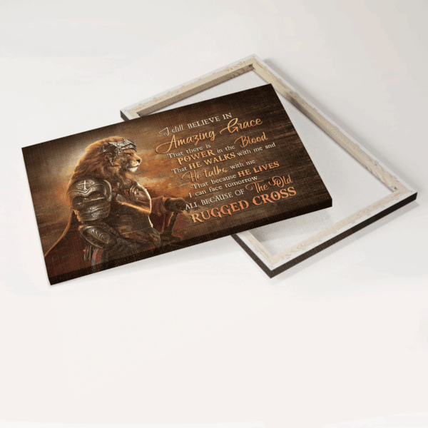 Jesus Landscape Poster: Warrior King of Kings Lion Drawing Home Decor Gift for Religious Christians – Amazing Grace