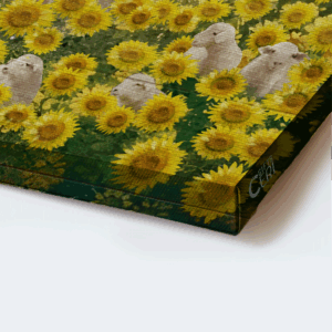 Jesus Landscape Poster - Sunflower Field & Lamb of God Religious Christian Home Decor Gift 1