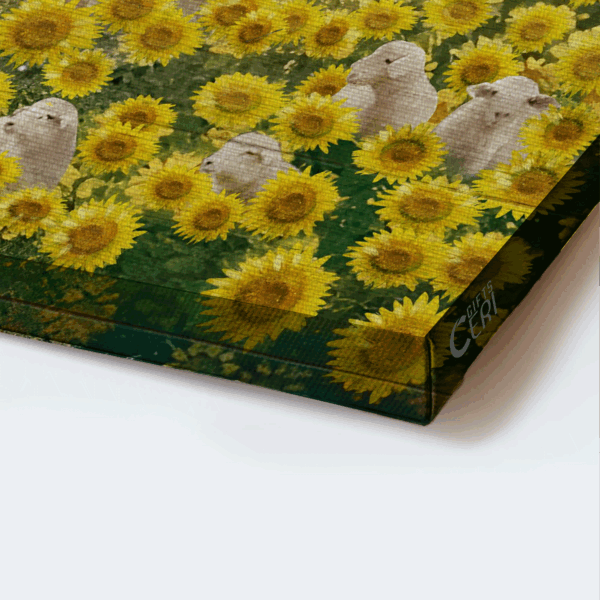 Jesus Landscape Poster – Sunflower Field & Lamb of God Religious Christian Home Decor Gift