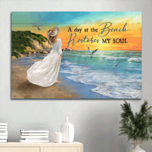 Christian Beach Sunset Poster - Inspiring Home Decor Gift for Christians