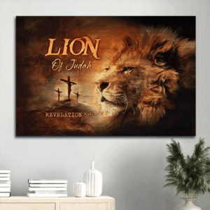 Jesus Lion of Judah Sunset Landscape Poster Home Decor Gift for Christians