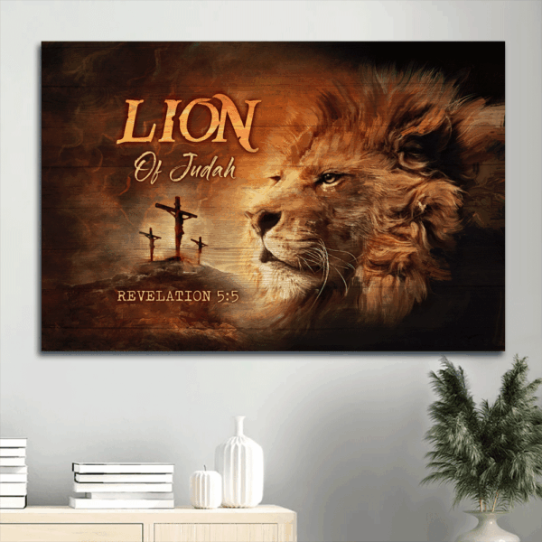 Jesus Lion of Judah Sunset Landscape Poster Home Decor Gift for Christians