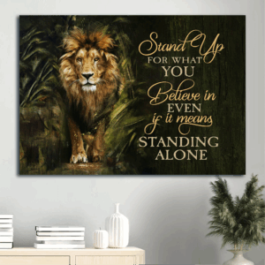 Jesus and Lion Drawing Poster Home Decor - Unique Christian Gift to Inspire Faith and Courage