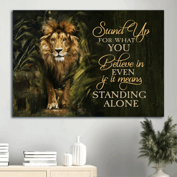 Jesus and Lion Drawing Poster Home Decor – Unique Christian Gift to Inspire Faith and Courage