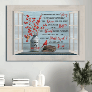Jesus Landscape Poster Home Decor Gift - Beautiful Cardinal Drawing - Vintage Book Art for Christian Home - I Can Only Imagine