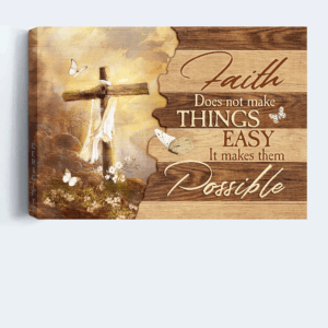 Jesus Landscape Poster Home Decor Gift - Beautiful Cross Mountain Drawing - Gift For Christian - Faithful Decor 1