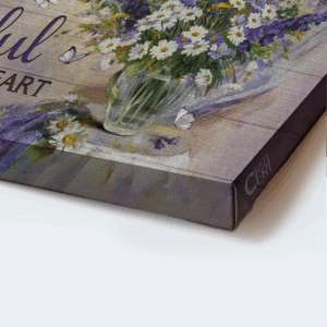 Jesus Landscape Poster Home Decor Gift - Lavender Flower Daisy Vase Christian Decor - Start Each Day Grateful 1