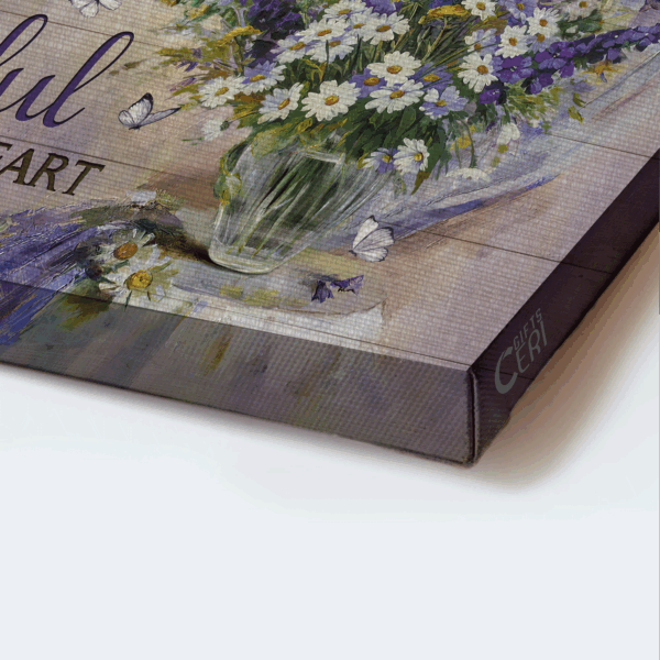 Jesus Landscape Poster Home Decor Gift – Lavender Flower Daisy Vase Christian Decor – Start Each Day Grateful