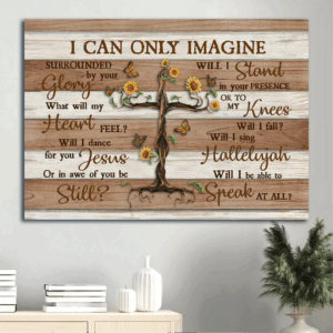 Christian Home Decor Gift: Jesus & Butterfly Landscape Poster - I Can Only Imagine
