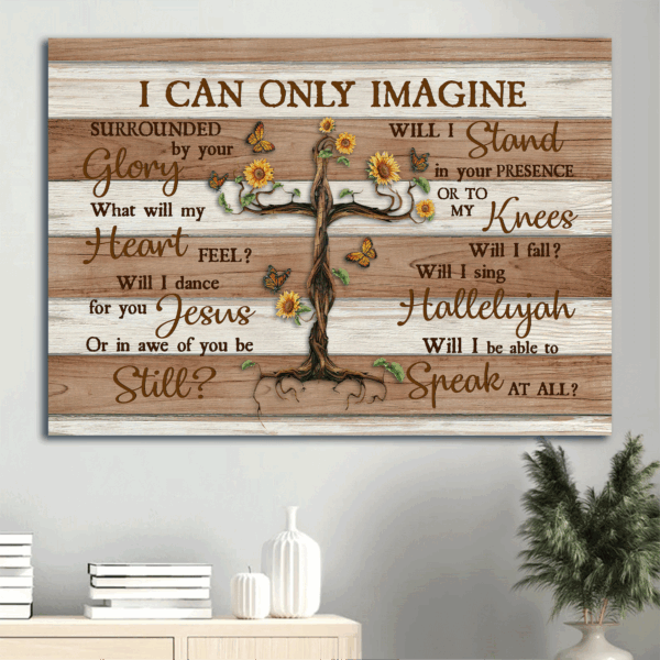 Christian Home Decor Gift: Jesus & Butterfly Landscape Poster – I Can Only Imagine