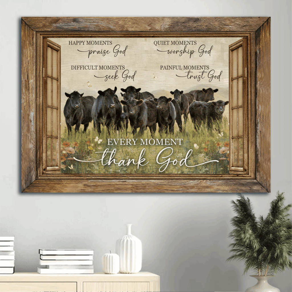 Jesus Landscape Poster Home Decor Gift – Black Angus Flower Field White Butterfly Poster Home Decor Gift – Gift for Christian – Every Moment Thank God – Wall Art Jesus Landscape Poster Home Decor Gift – Black Angus Flower Field White Butterfly Poster Home Decor Gift – Gift for Christian – Every Moment Thank God – Wall Art