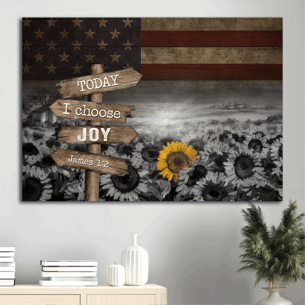 Jesus Landscape Poster Home Decor Gift Black & White Painting with Unique Sunflower & US Flag Christian Wall Art Print – Today I Choose Joy Jesus Landscape Poster Home Decor Gift Black & White Painting with Unique Sunflower & US Flag Christian Wall Art Print – Today I Choose Joy