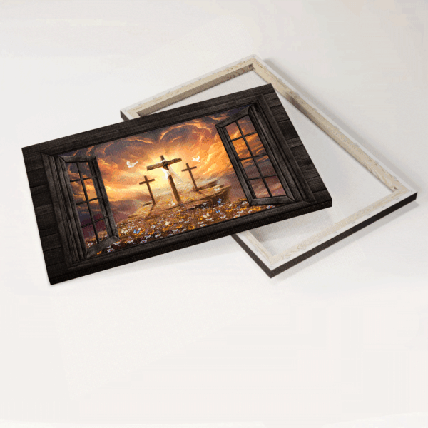 Sunset Jesus Landscape Poster in Black Frame – Christian Wall Art Gift