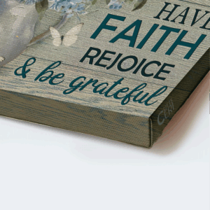 Christian Home Decor Gift: Jesus Landscape Poster with Blue Jasmine Hydrangea Flower and White Butterfly Poster Home Decor Gift - Pray Big Worry Small - Christian Wall Art Prints 1