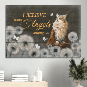 Jesus Landscape Poster- Brown Cat  Poster Home Decor Gift Dandelion & Butterfly Art- Christian Gift
