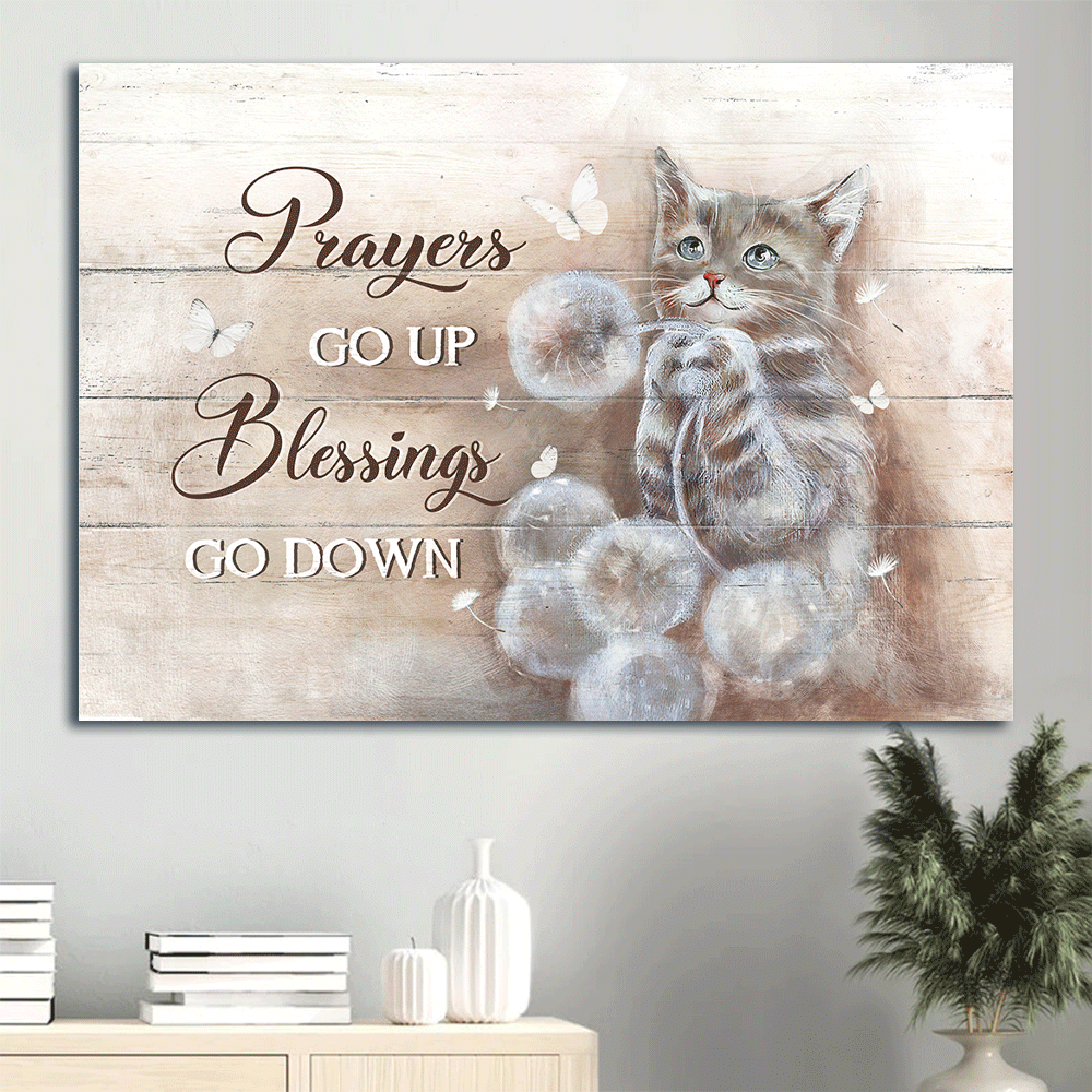 Jesus Landscape Poster Home Decor Gift – Brown Cat Drawing & Dandelion Field Poster Home Decor Gift – Christian Cat Lover Gift Jesus Landscape Poster Home Decor Gift – Brown Cat Drawing & Dandelion Field Poster Home Decor Gift – Christian Cat Lover Gift